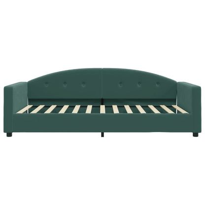 Slaapbank Fluweel 100 x 200 cm Donkergroen met matras