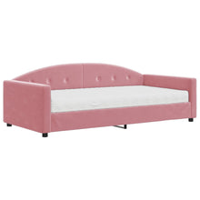 Slaapbank met matras 100x200 cm fluweel roze 100 x 200 cm Roze met matras