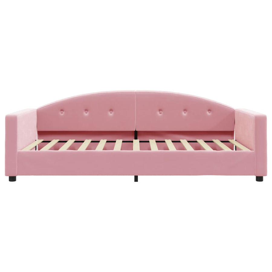 Slaapbank met matras 100x200 cm fluweel roze 100 x 200 cm Roze met matras