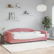 Sofa bed with mattress 100x200 cm velvet pink
