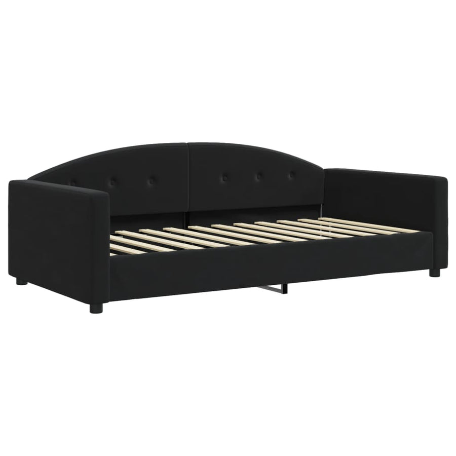 Slaapbank Fluweel 100 x 200 cm Zwart met matras