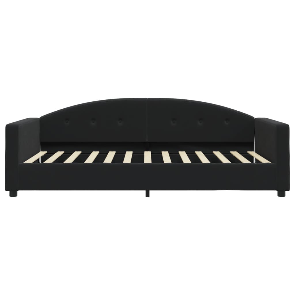 Slaapbank Fluweel 100 x 200 cm Zwart met matras