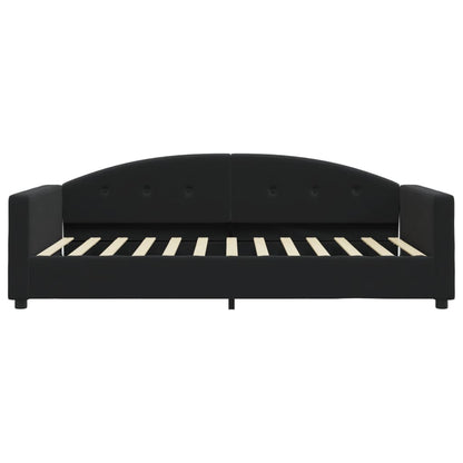 Slaapbank Fluweel 100 x 200 cm Zwart met matras