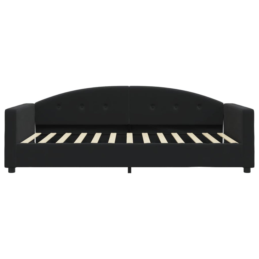 Slaapbank Fluweel 100 x 200 cm Zwart met matras