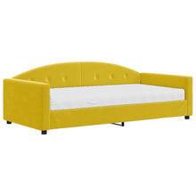 Slaapbank met matras 100x200 cm fluweel geel