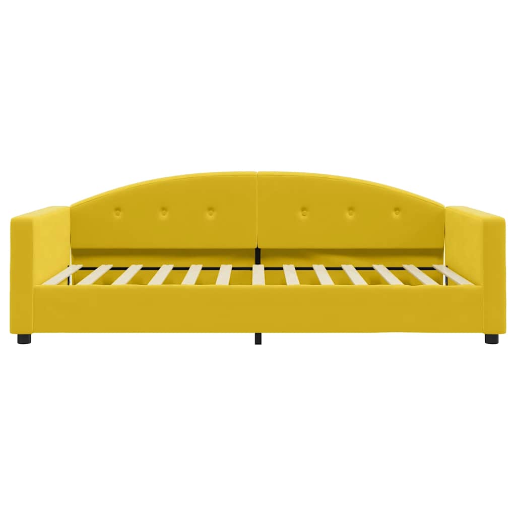 Slaapbank met matras 100x200 cm fluweel geel