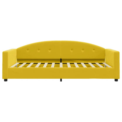 Slaapbank met matras 100x200 cm fluweel geel
