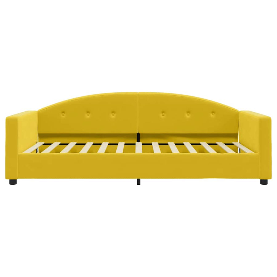 Slaapbank met matras 100x200 cm fluweel geel