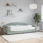 Sofa bed with mattress 90x190 cm velvet light grey