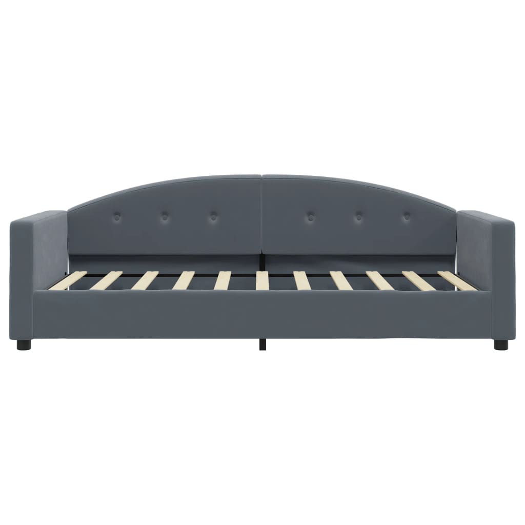 Slaapbank Fluweel Donkergrijs 90 x 190 cm met matras