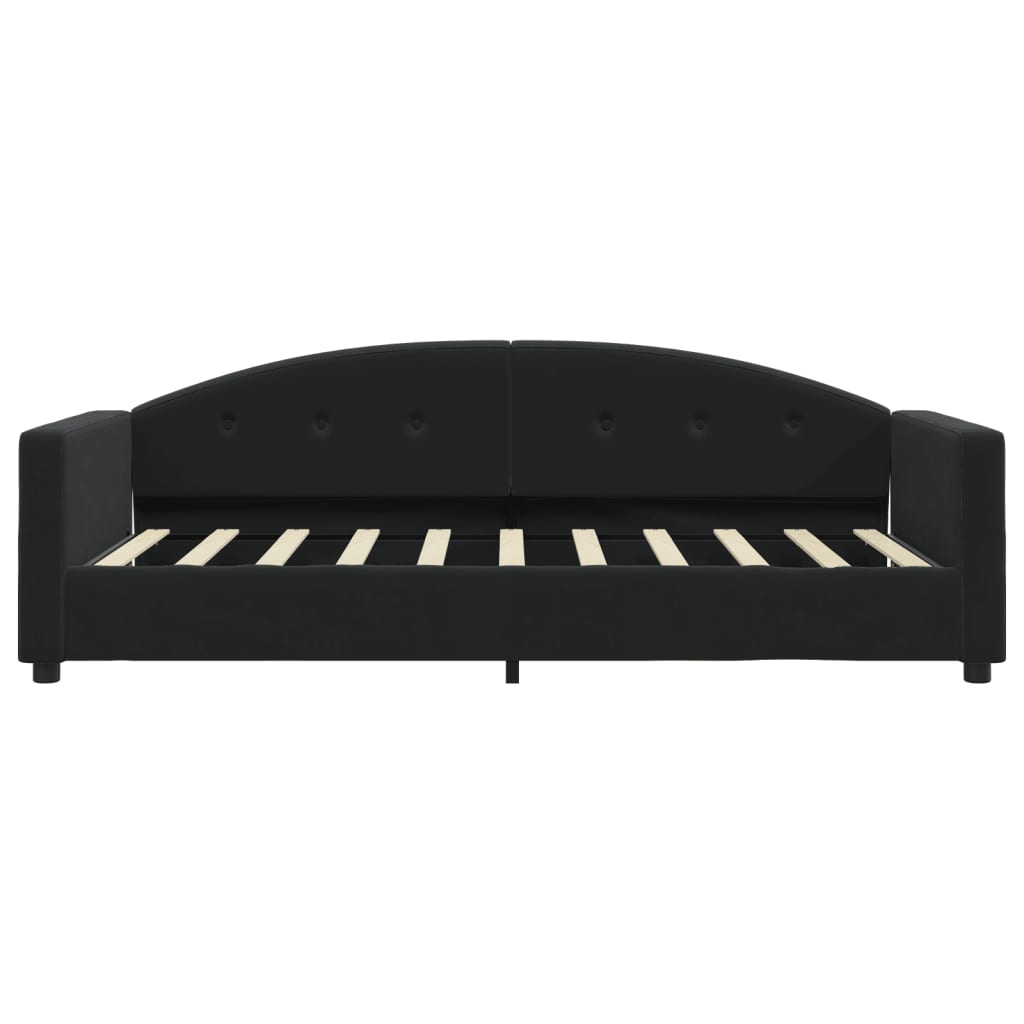 Slaapbank met matras 90x190 cm fluweel zwart