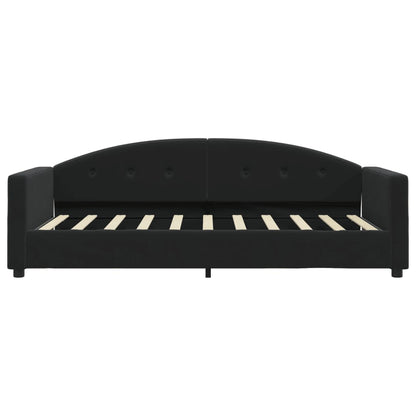 Slaapbank met matras 90x190 cm fluweel zwart