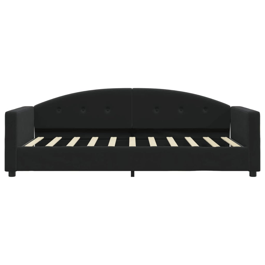 Slaapbank met matras 90x190 cm fluweel zwart