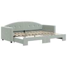 Slaapbank Fluweel 80 x 200 cm Lichtgrijs met onderschuifbed