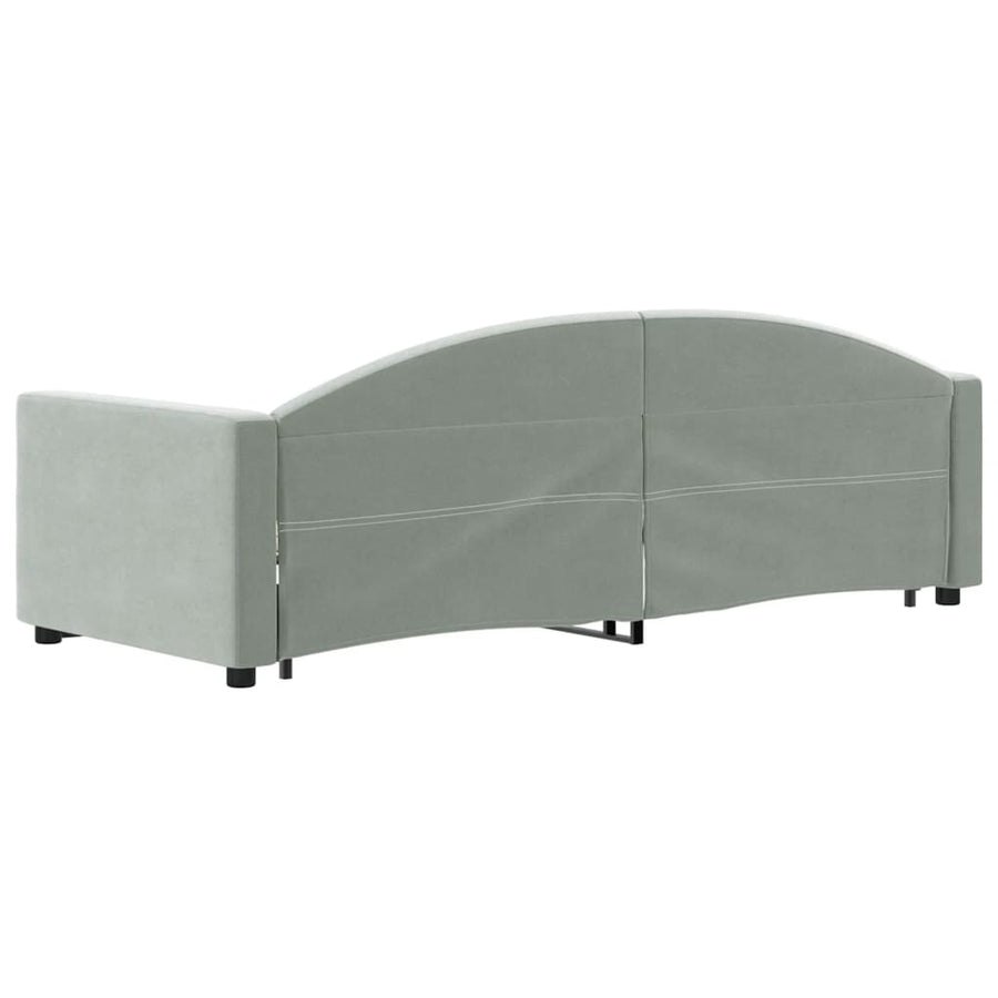 Slaapbank Fluweel 80 x 200 cm Lichtgrijs met onderschuifbed