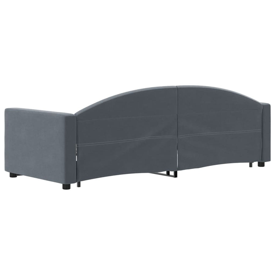 Slaapbank met onderschuifbed 80x200 cm fluweel donkergrijs