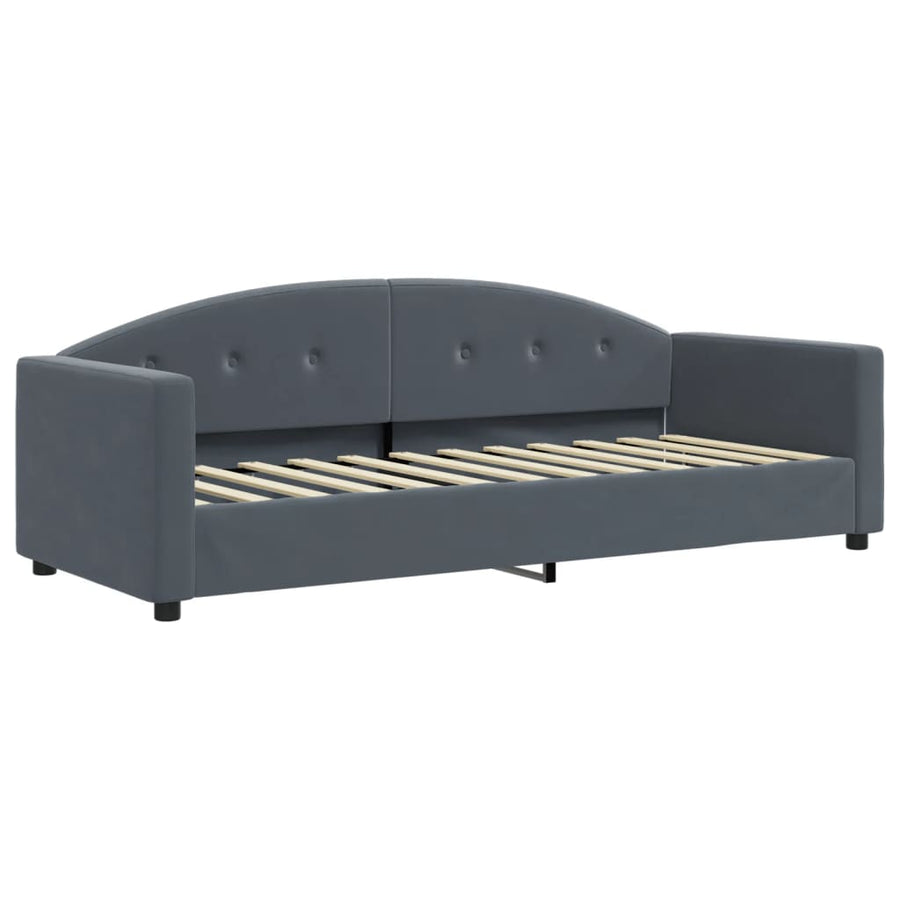 Slaapbank met onderschuifbed 80x200 cm fluweel donkergrijs