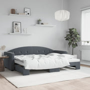 Slaapbank met onderschuifbed 80x200 cm donkergrijs fluweel