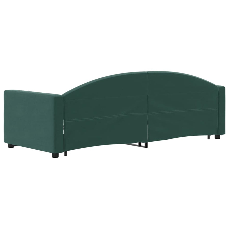 Slaapbank Fluweel 80 x 200 cm Donkergroen met onderschuifbed