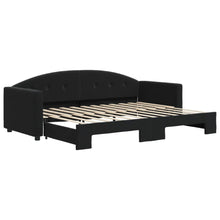 Slaapbank Fluweel 80 x 200 cm Zwart met onderschuifbed
