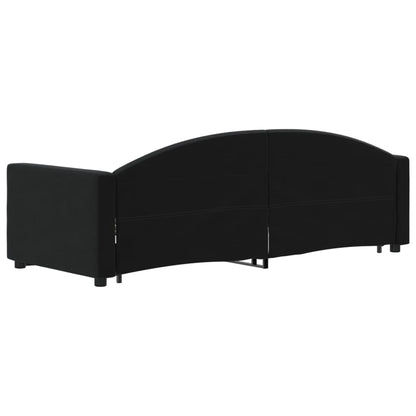 Slaapbank Fluweel 80 x 200 cm Zwart met onderschuifbed