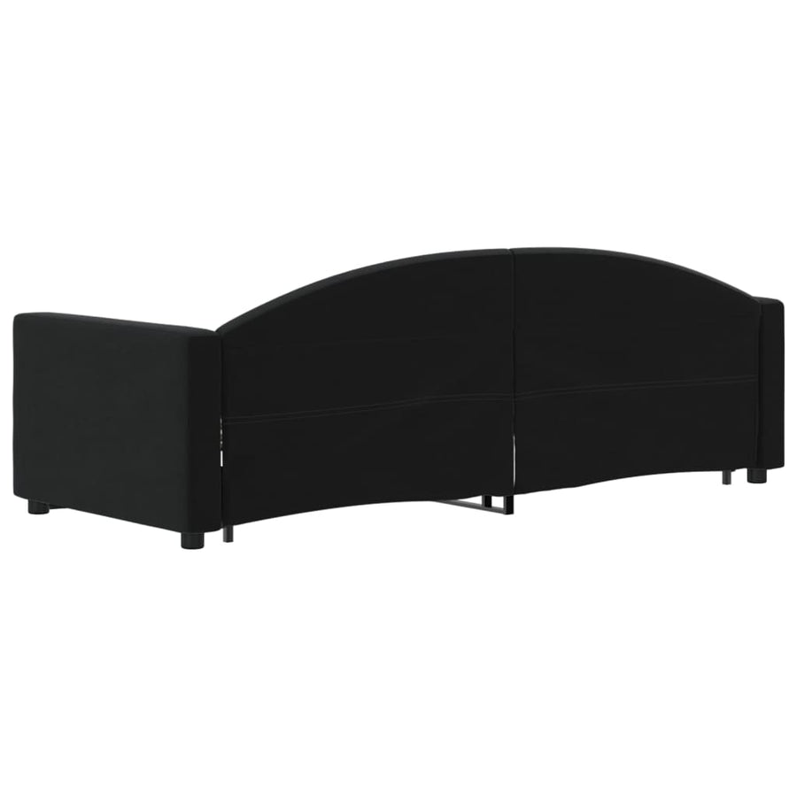 Slaapbank Fluweel 80 x 200 cm Zwart met onderschuifbed