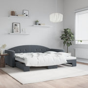 Slaapbank onderschuifbed 90x200 cm fluweel donkergrijs