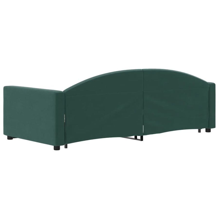 Slaapbank Fluweel 90 x 200 cm Donkergroen met onderschuifbed