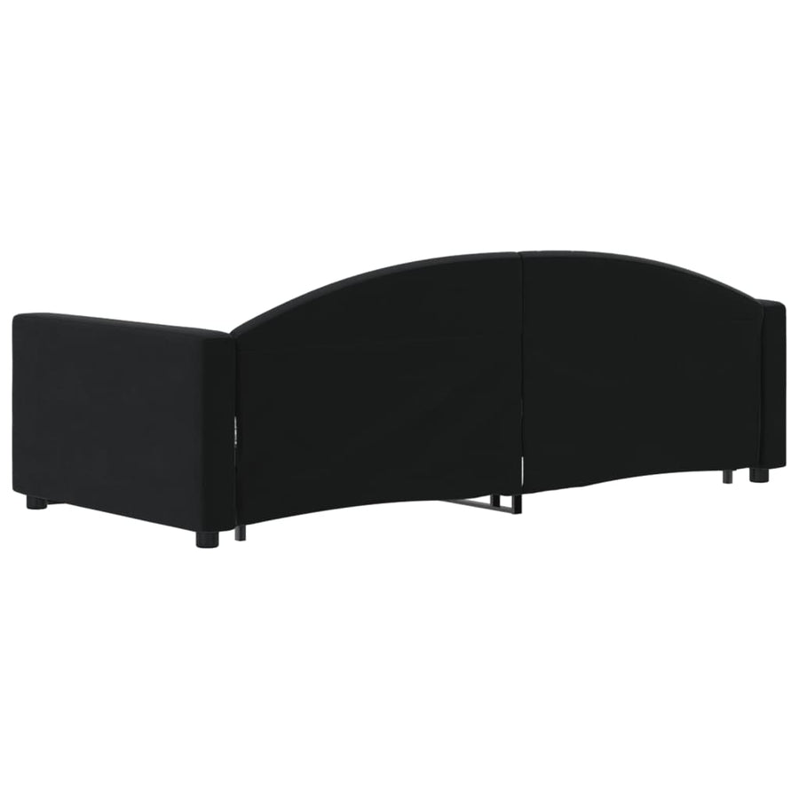 Slaapbank Fluweel 90 x 200 cm Zwart met onderschuifbed