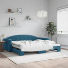 Daybed with pull-out bed 100x200 cm velvet blue