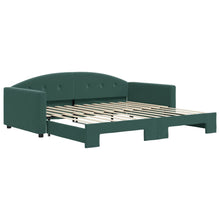 Slaapbank Fluweel 100 x 200 cm Donkergroen met onderschuifbed