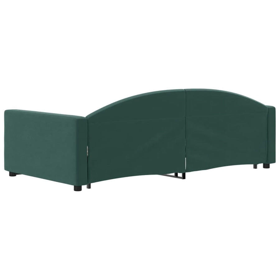 Slaapbank Fluweel 100 x 200 cm Donkergroen met onderschuifbed
