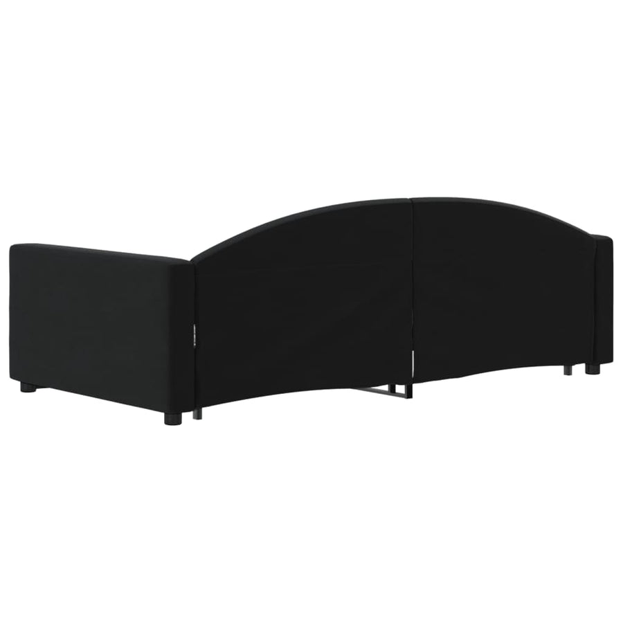Slaapbank Fluweel 100 x 200 cm Zwart met onderschuifbed