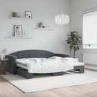 Slaapbank 90x190 cm fluweel donkergrijs