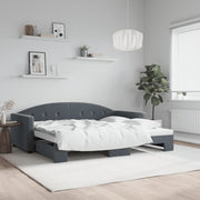 Slaapbank 90x190 cm fluweel donkergrijs