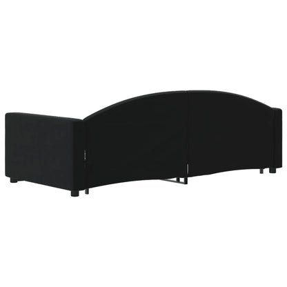 Slaapbank Fluweel 90 x 190 cm Zwart met onderschuifbed