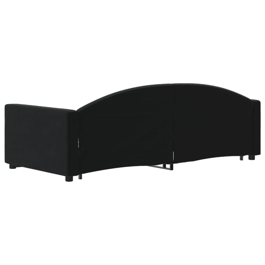 Slaapbank Fluweel 90 x 190 cm Zwart met onderschuifbed
