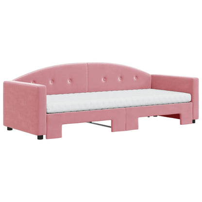 Slaapbank Onderschuifbed En Matrassen Fluweel 80 x 200 cm