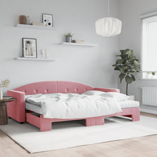 Slaapbank Onderschuifbed En Matrassen Fluweel 80 x 200 cm