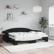 Slaapbank onderschuifbed 80x200 cm fluweel zwart