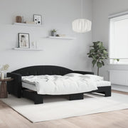 Slaapbank onderschuifbed 90x200 cm fluweel zwart