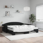 Slaapbank onderschuifbed 100x200 cm fluweel zwart