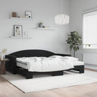 Slaapbank onderschuifbed 90x190 cm fluweel zwart