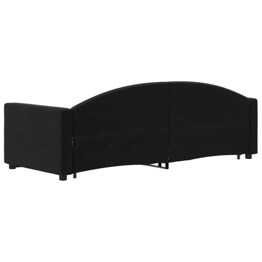 Slaapbank S Fluweel 80 x 200 cm Zwart met onderschuifbed en lade