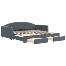 Slaapbank onderschuifbed lades 100x200 cm fluweel donkergrijs