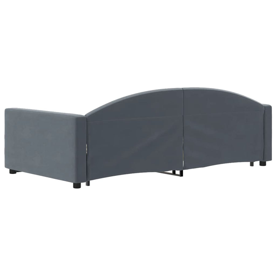Slaapbank onderschuifbed lades 100x200 cm fluweel donkergrijs