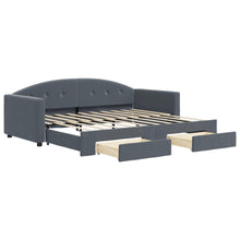 Slaapbank Onderschuifbed En Lades Fluweel 90 x 190 cm Donkergrijs