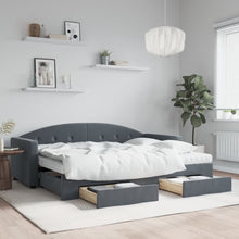 Slaapbank onderschuifbed en lades 80x200 cm fluweel donkergrijs