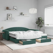 Slaapbank onderschuifbed 100x200 cm donkergroen