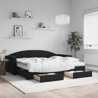 Slaapbank onderschuifbed lades 90x190 cm fluweel zwart